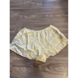 Aerie Satin Yellow Butter Shorts Pajama Loungewear Coquette Sleepwear